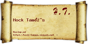 Hock Tamás névjegykártya